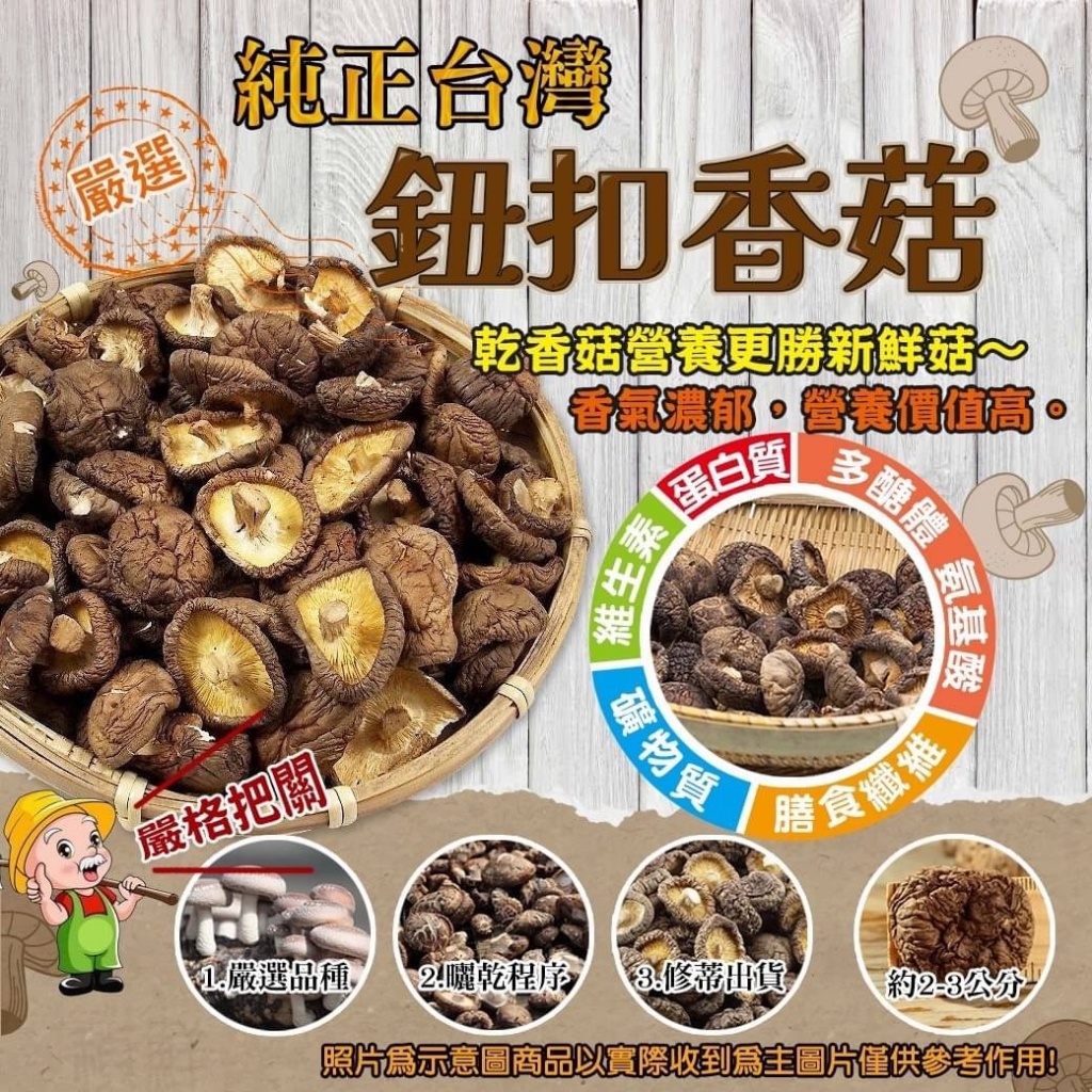 嚴選純正台灣鈕扣香菇[100g±10%精美袋裝]