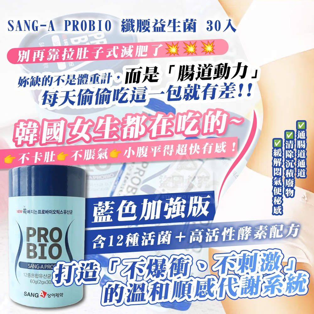 韓國製造 SANG-A PROBIO 藍色加強版-纖腰益生菌30入