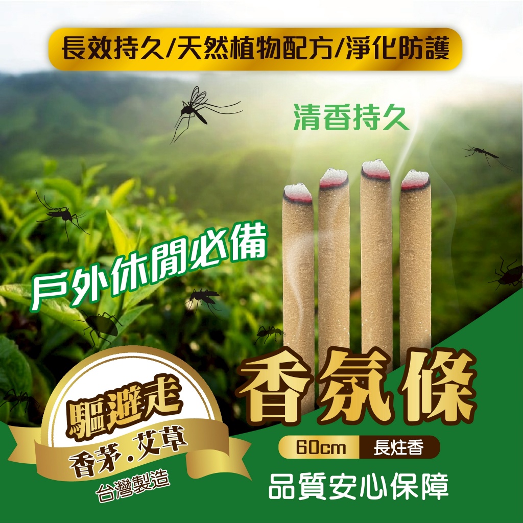 台灣製造 驅避走香茅艾草香氛條-約12入