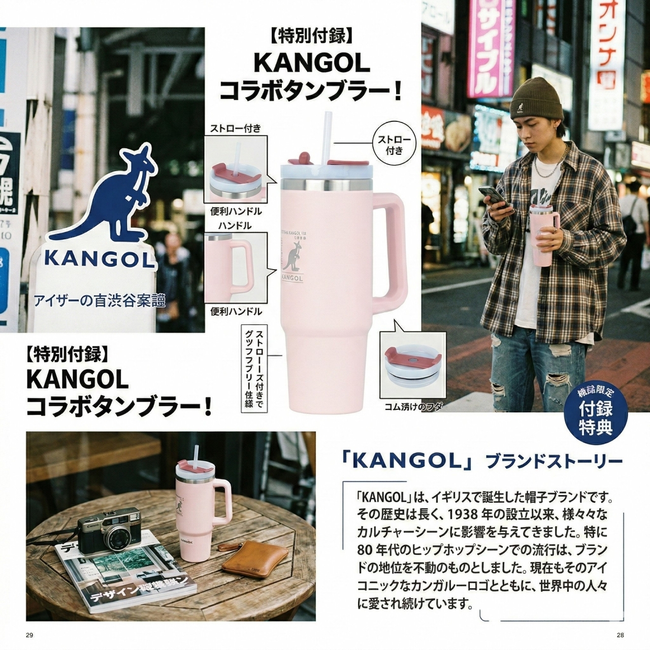 正版授權KANGOL雙飲式手提冰霸杯