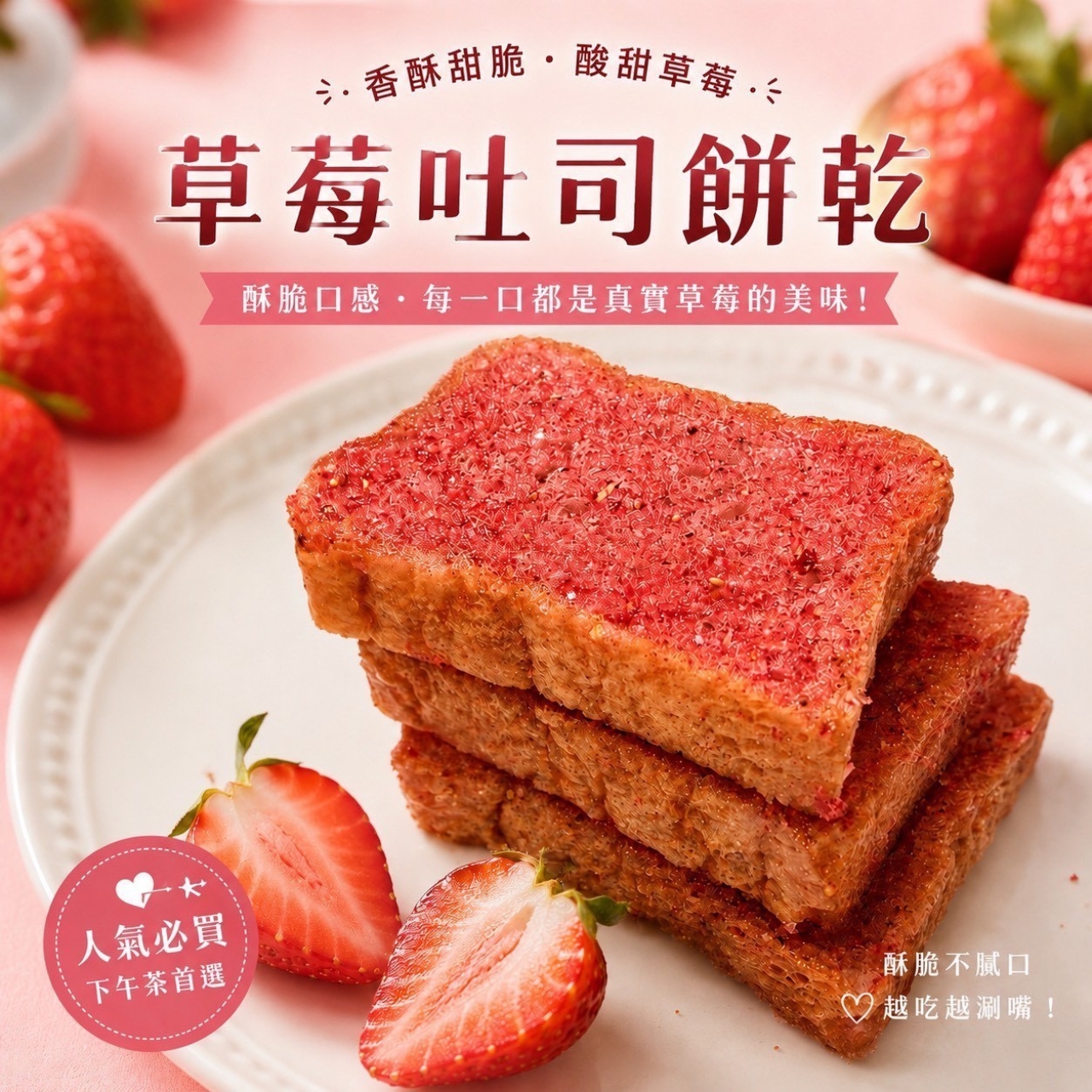 草莓脆土司
