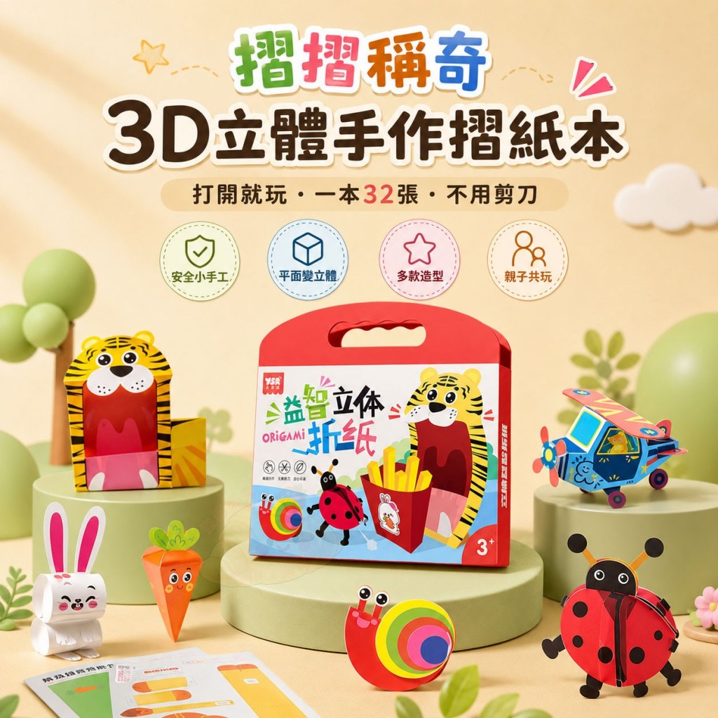 摺摺稱奇3D立體手作摺紙本 32張