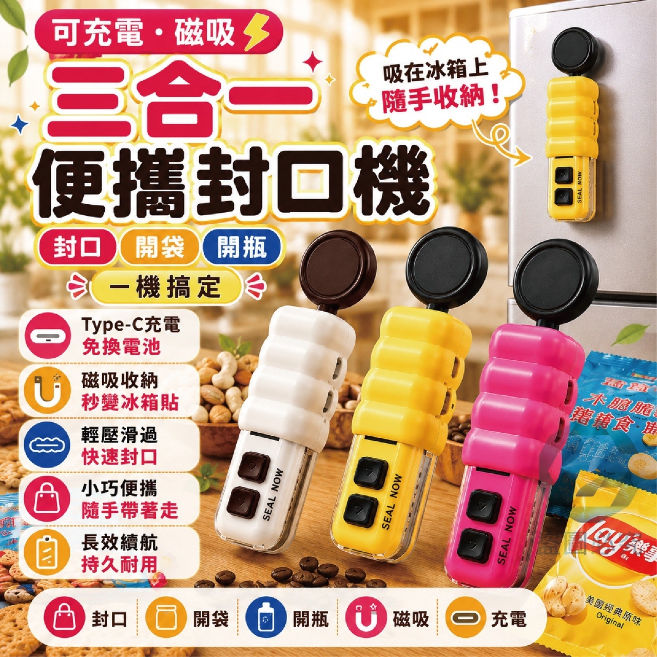磁吸三合一便攜封口機