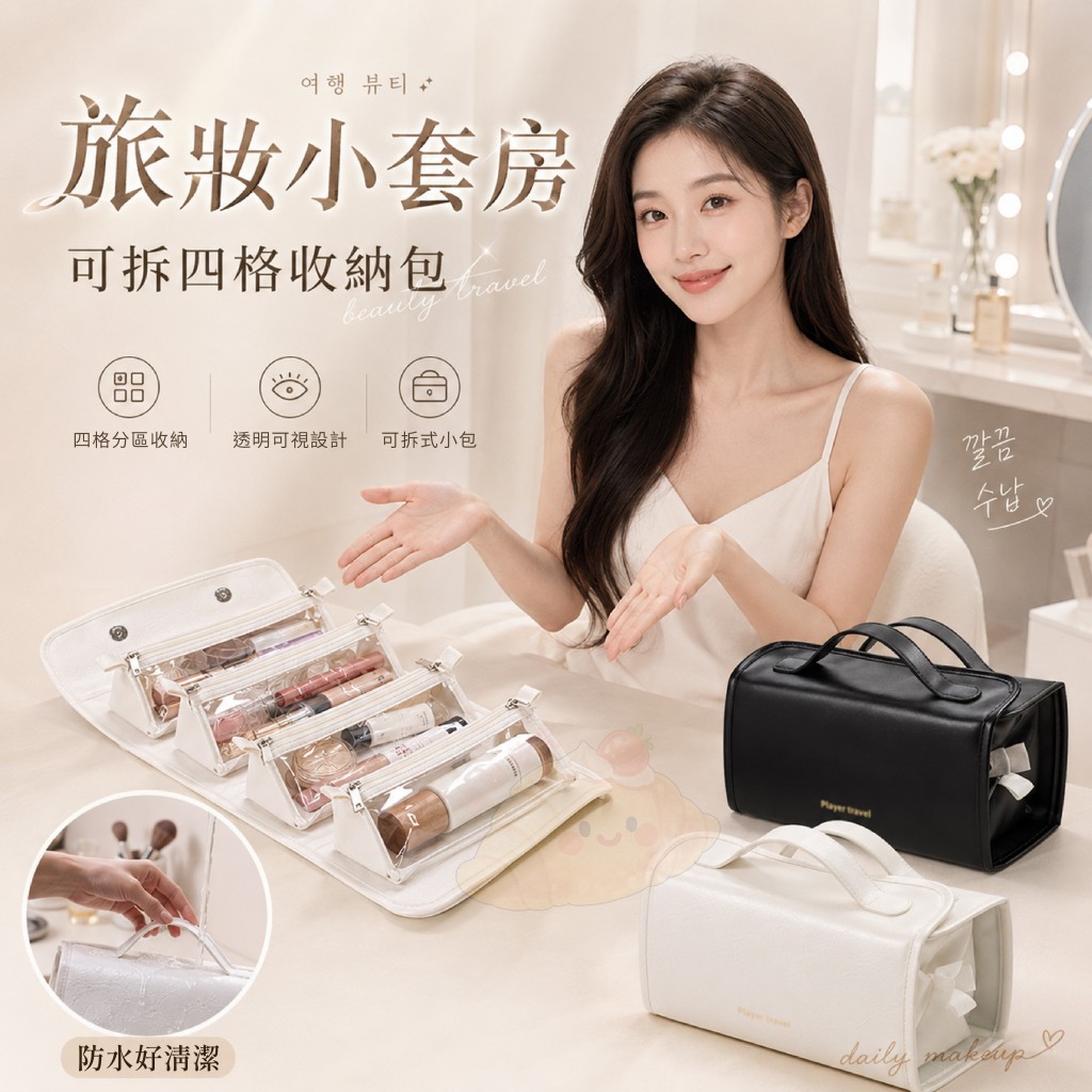 旅妝小套房可拆四格收納包