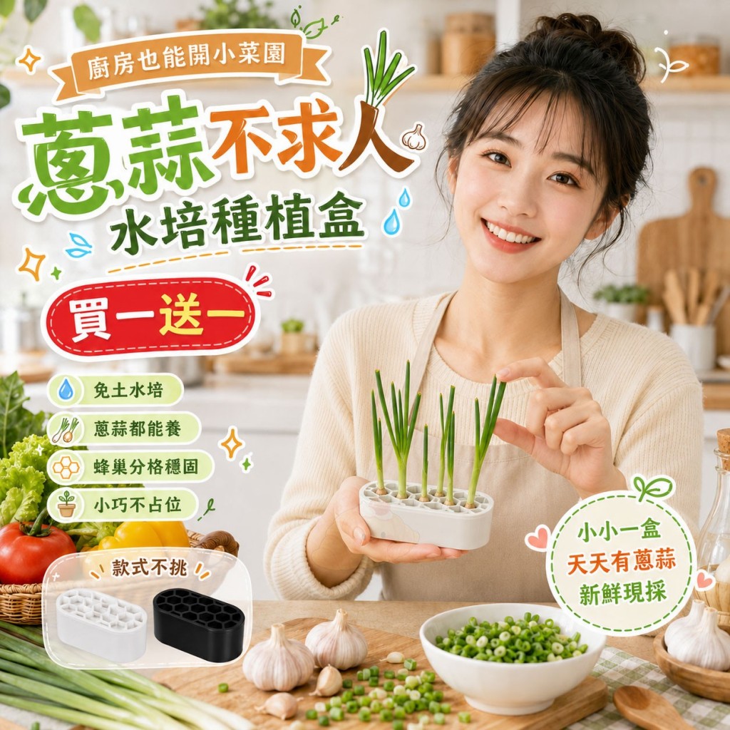 (2組)蔥蒜不求人水培種植盒 買一送一
